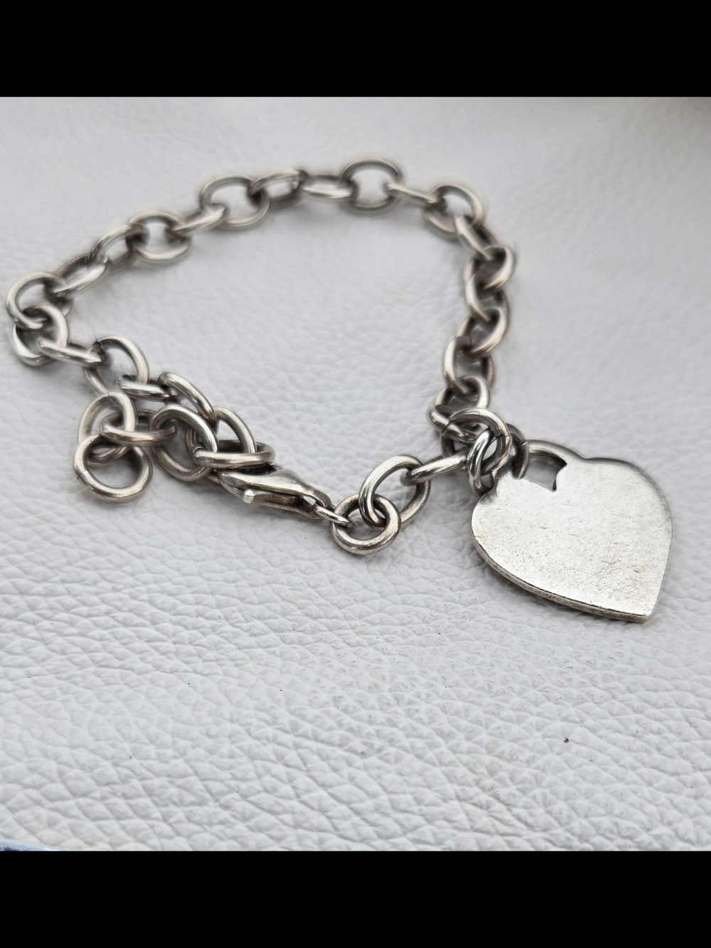 Sterling Silver Heart Charm Bracelet - Silver - Picture 3 of 7